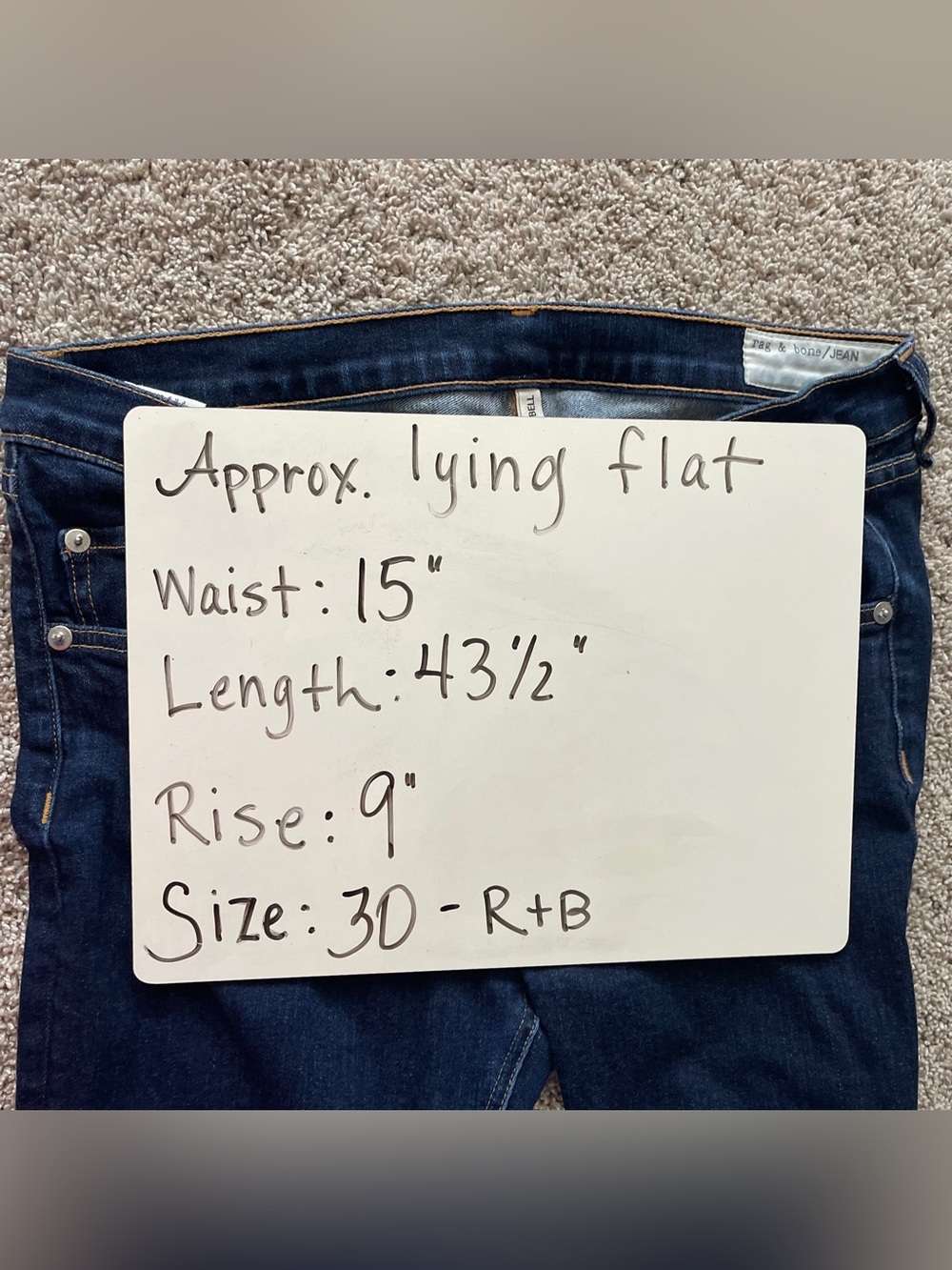 Rag & Bone Elephant Bell Flare
Dark Wash Wide Bootcut Stretch Jeans Size 30 - Picture 9 of 9